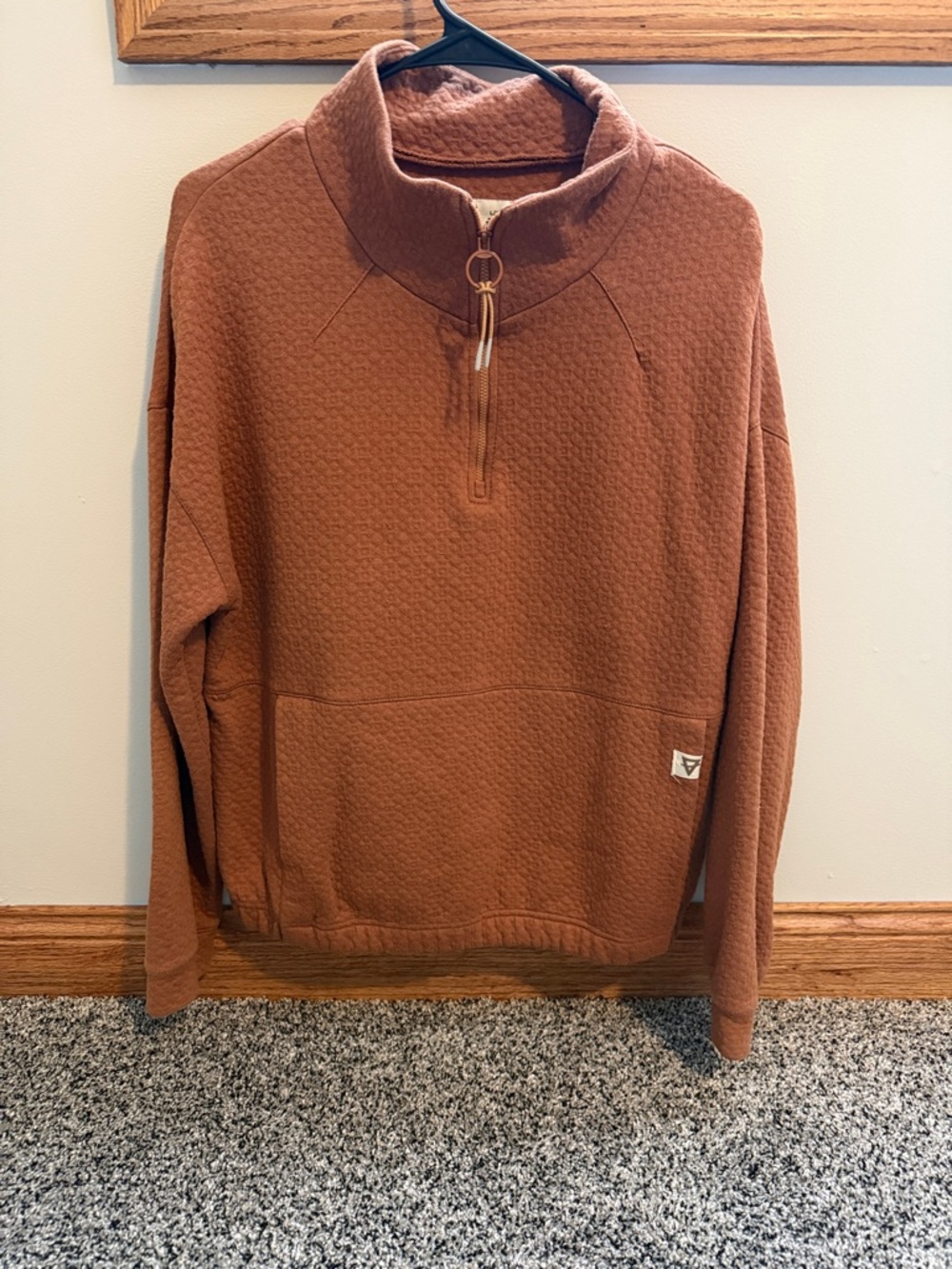 Men's Rust Quarter-Zip Pullover Sweater